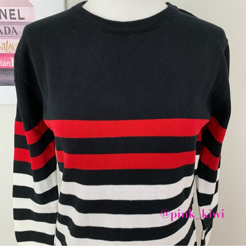 Area Stars Crewneck Racer Stripe Sweater Dress - Picture 3 of 13